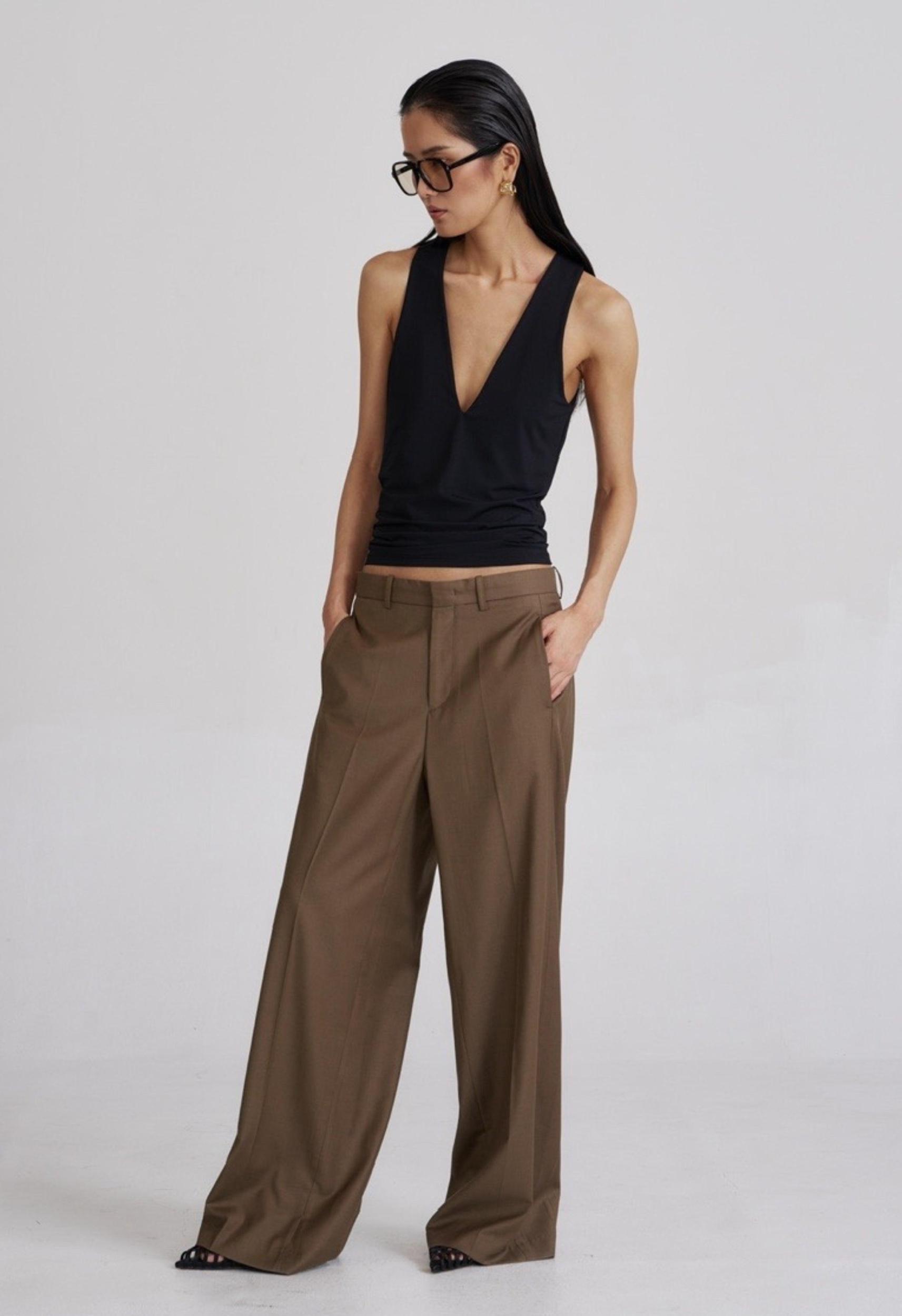 Deep V Jackie Top Black Product Image