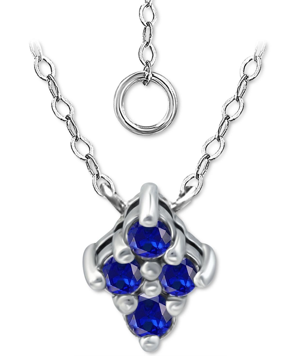 Aleure Precioso Sterling Silver Lab-Created Gemstone 4-Stone Necklace, Women's, Size: 16", Sterling Silver Red Product Image