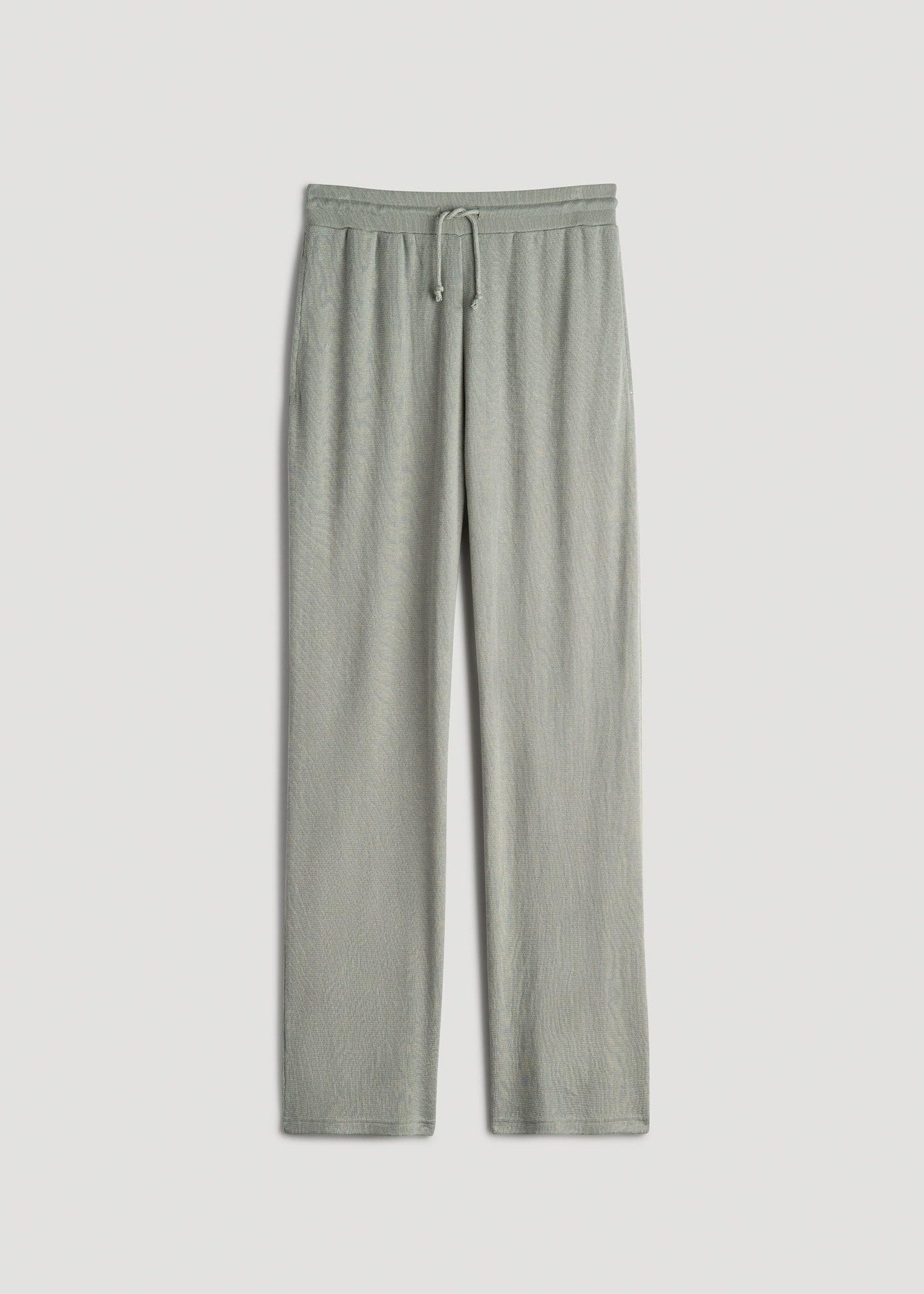 Open-Bottom Waffle Lounge Pants for Tall Women in Seagrass Product Image