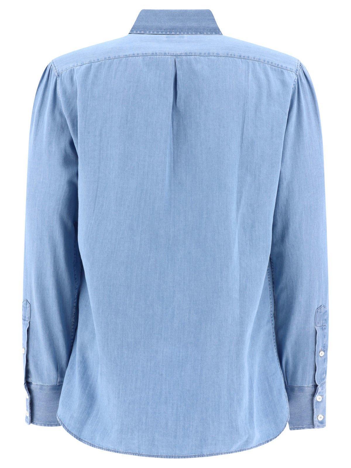 BRUNELLO CUCINELLI Classic Tailored Shirt In Clear Blue Product Image