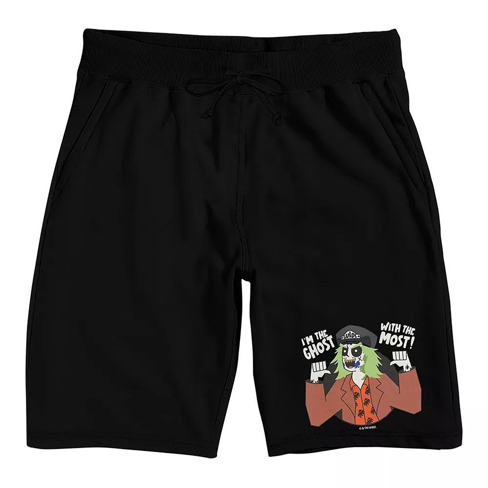 Men's Beetlejuice "I'm the Ghost with the Most" Pajama Shorts, Size: Small, Black Product Image