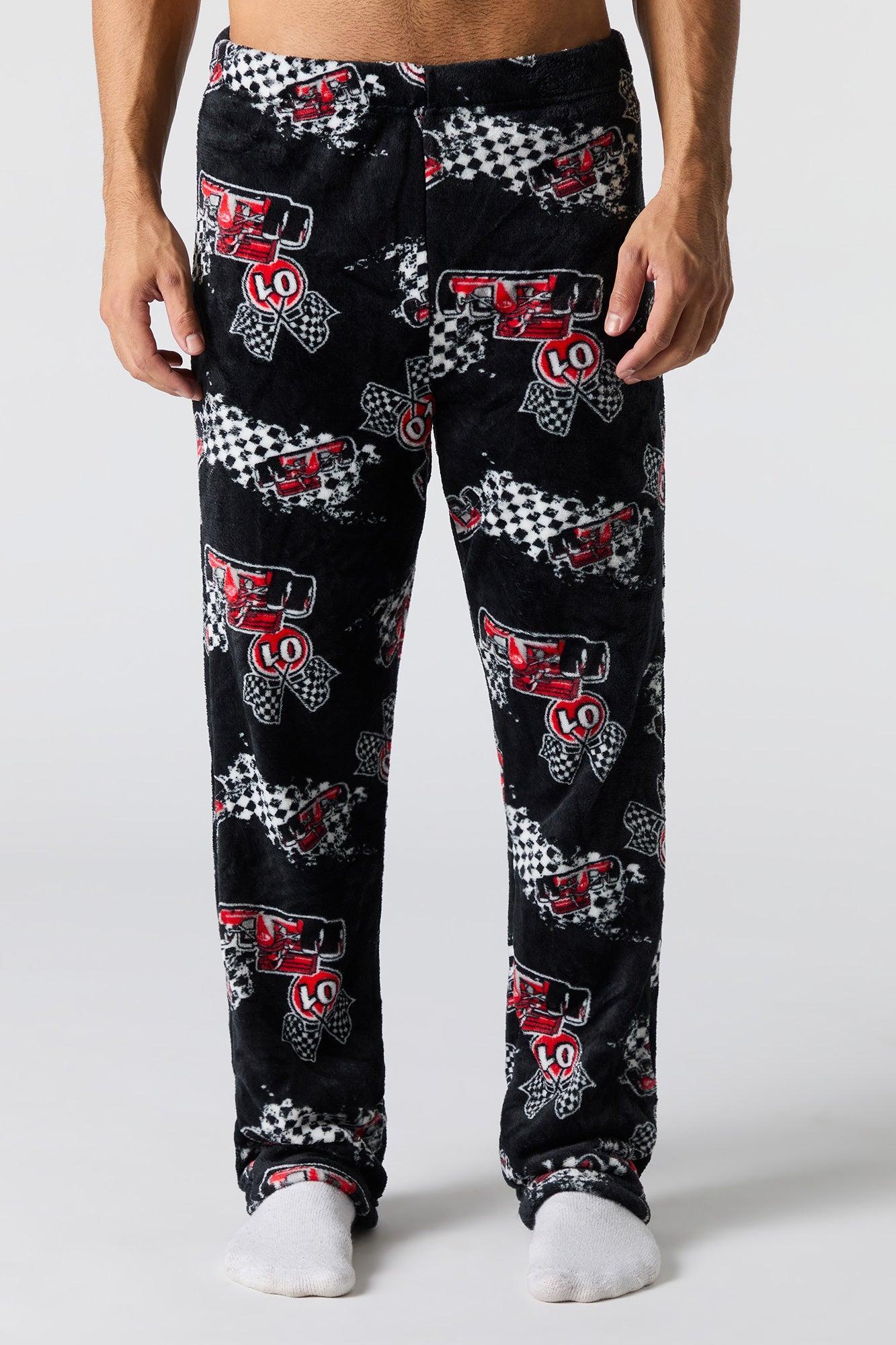 Printed Plush Pajama Pant Male Product Image