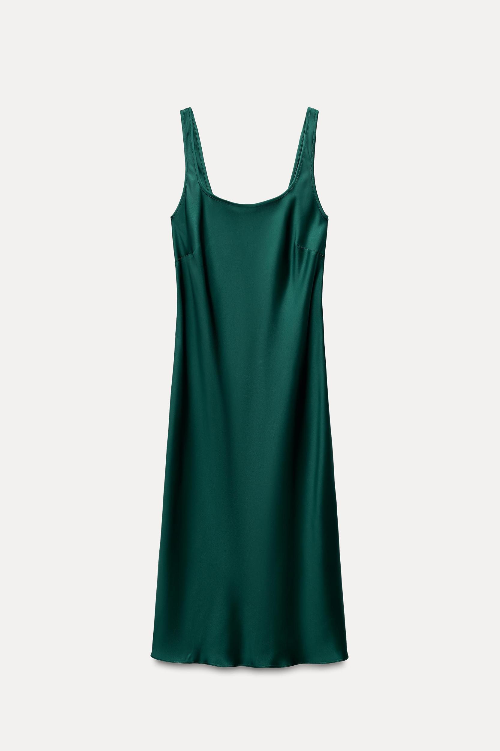 SLIT SATIN EFFECT DRESS ZW COLLECTION Product Image