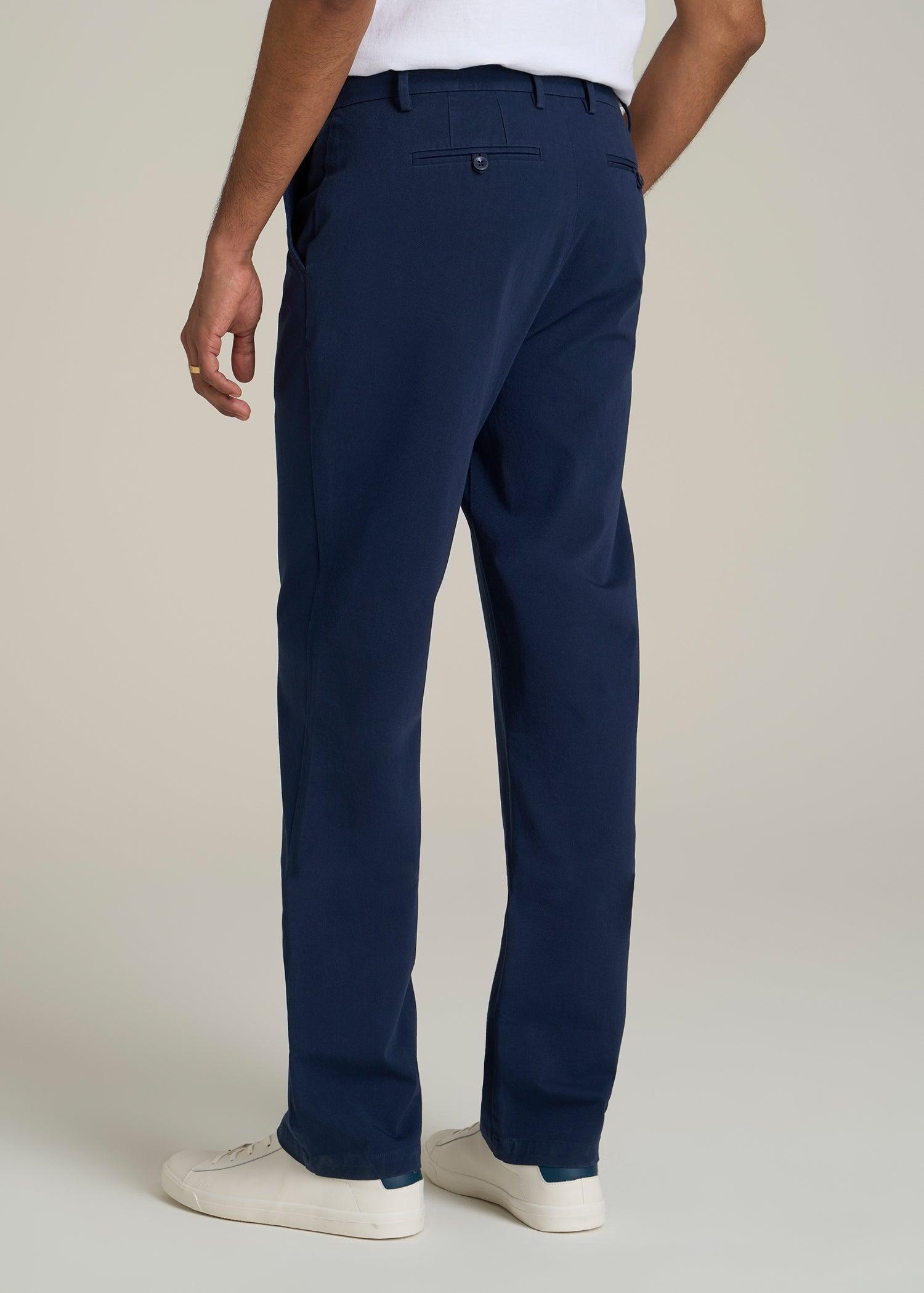 4 Way Stretch Commuter STRAIGHT Leg Chino Pants for Tall Men in Summer Blue Product Image