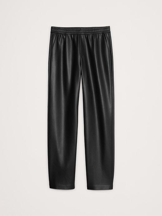 Mid-Rise Slim Vegan Leather Pull-On Pant Product Image