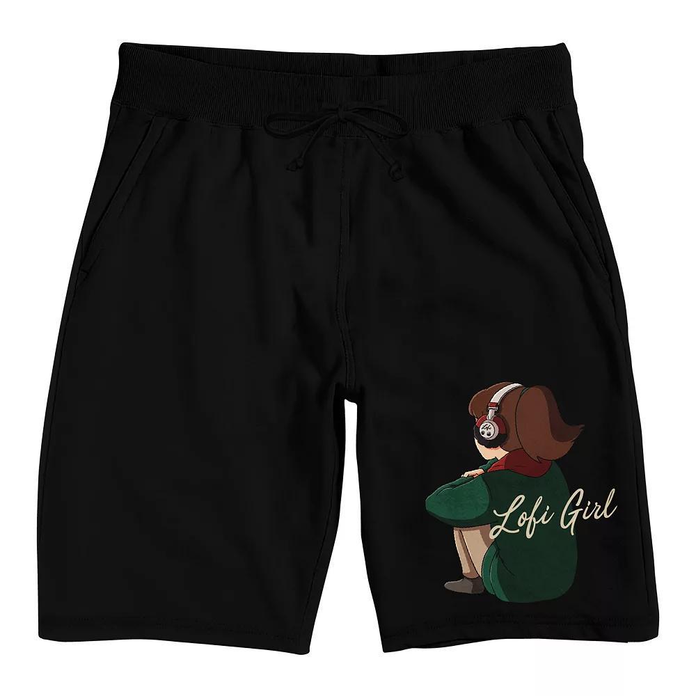 Men's Lofi Girl Pajama Shorts, Size: XXL, Black Product Image