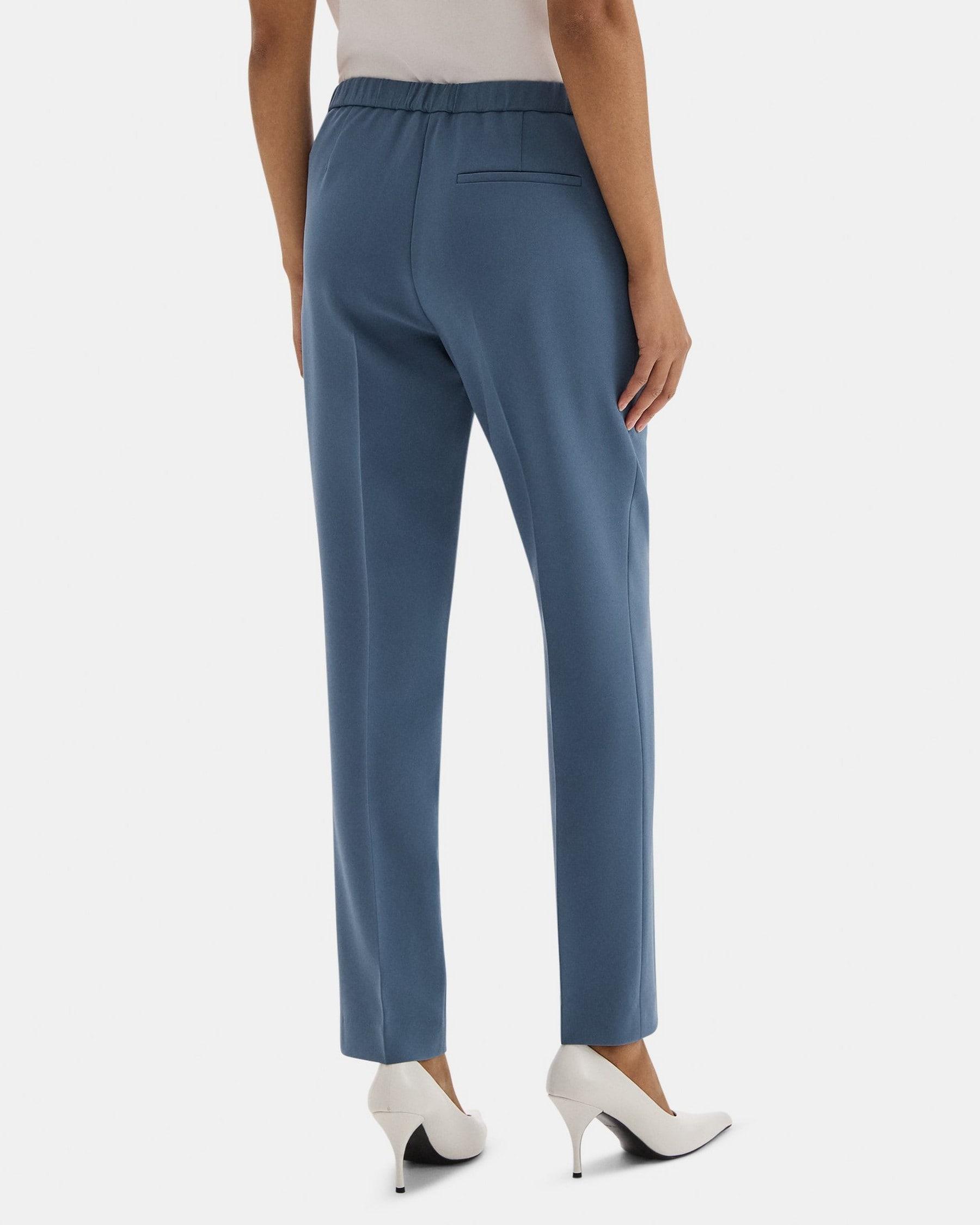 Slim Cropped Pull-On Pant in Crepe Product Image