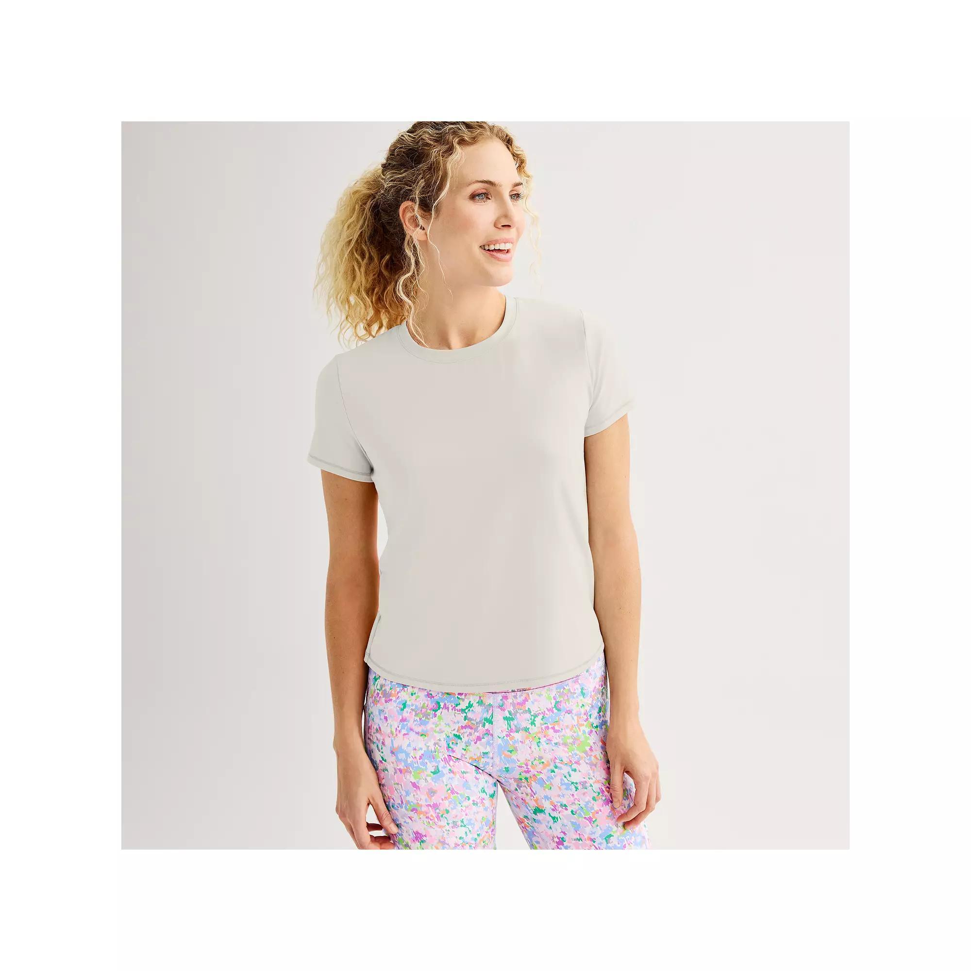 Women's Tek Gear® Essential Soft Tee, Size: Large, Mineral Black Product Image