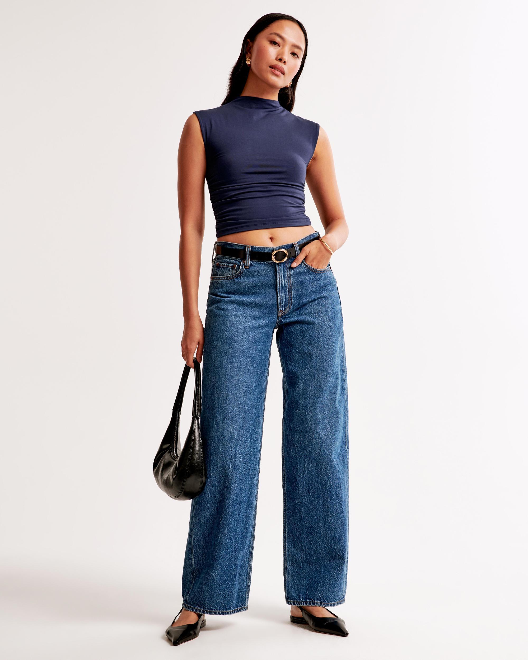 Long-Sleeve Grown-On Mockneck Top Product Image