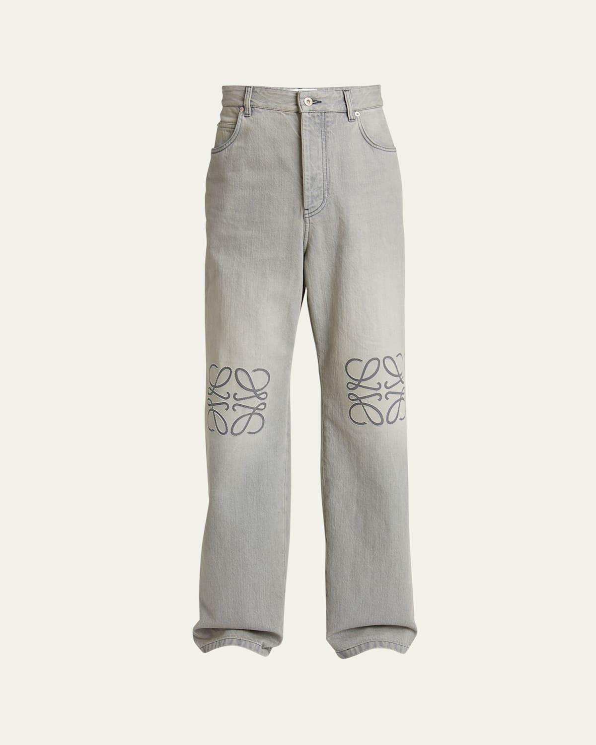 Mens Anagram Logo Baggy Jeans Product Image