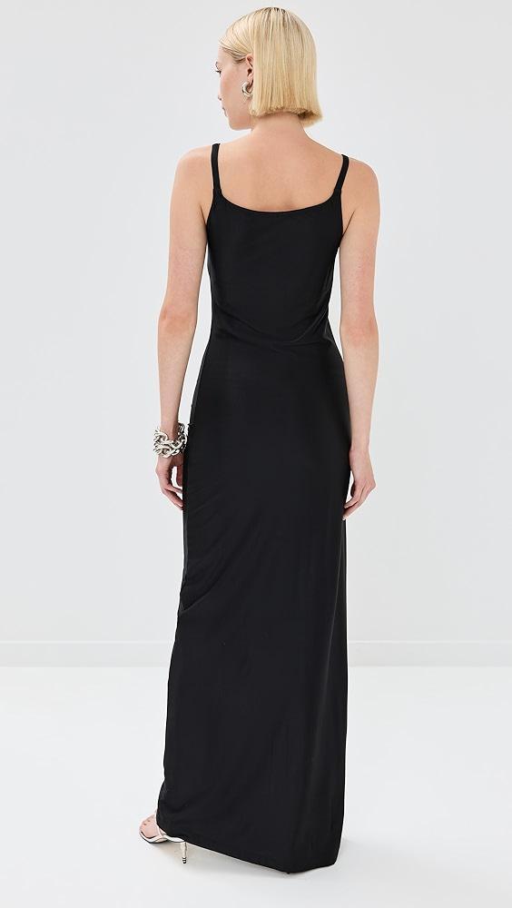 rabanne Black Drape Pression Sleeveless Dress | Shopbop Product Image