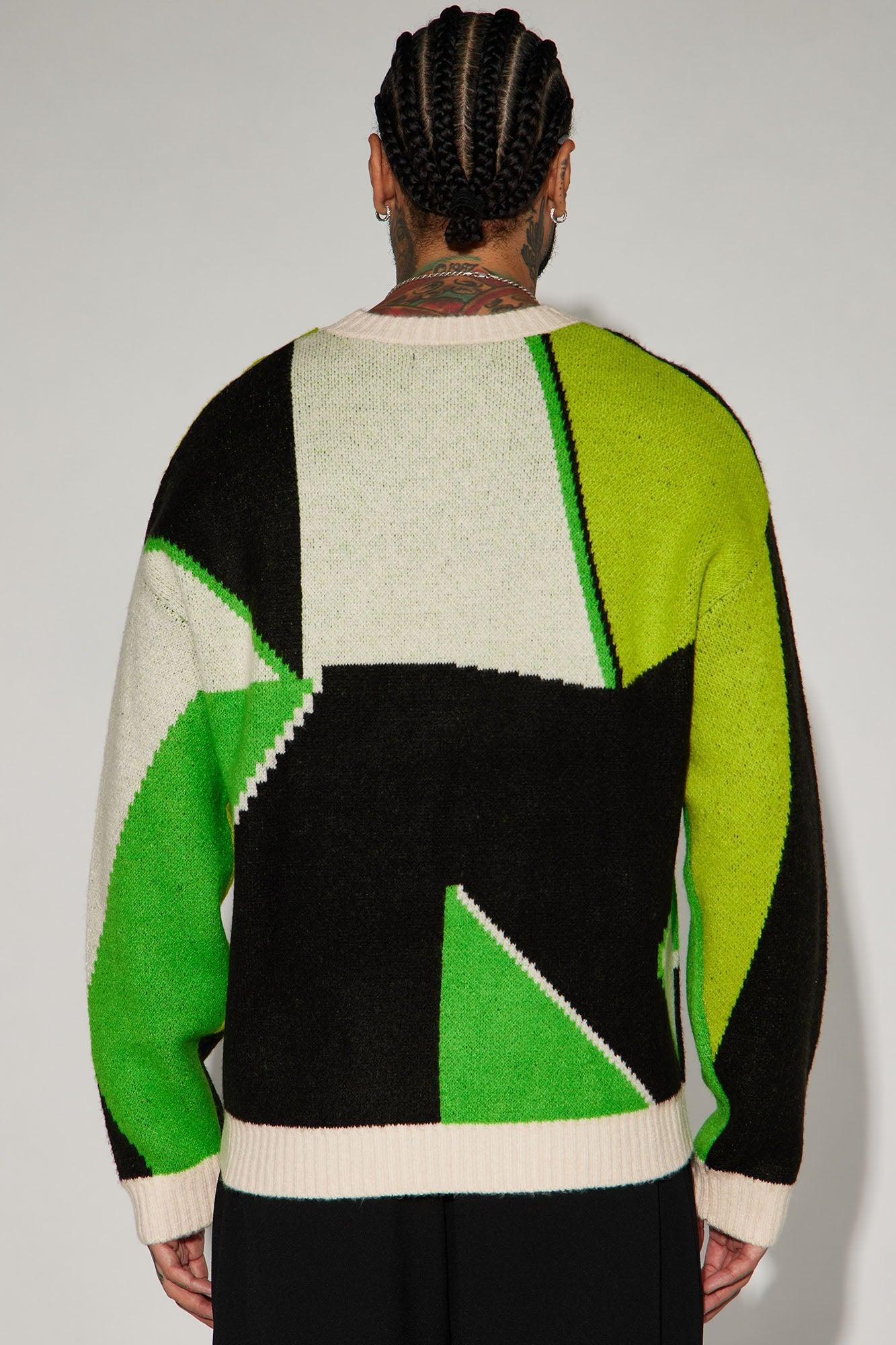 Worth It Crewneck Sweater - Green/combo Product Image