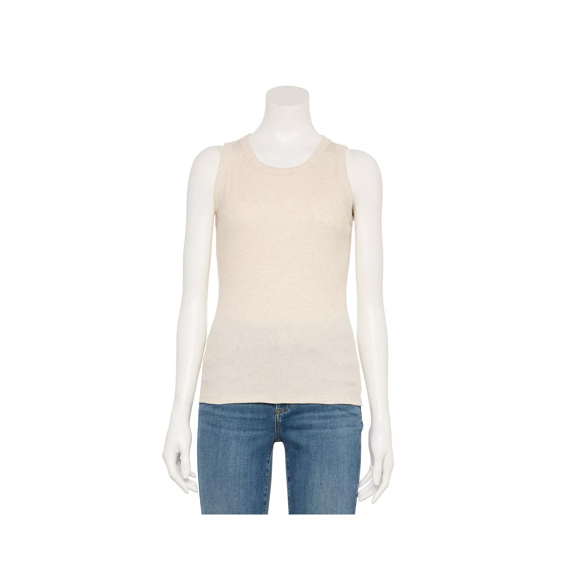 Women's Sonoma Goods For Life® High Neck Layering Tank Top, Size: Medium, Beige Grey Product Image
