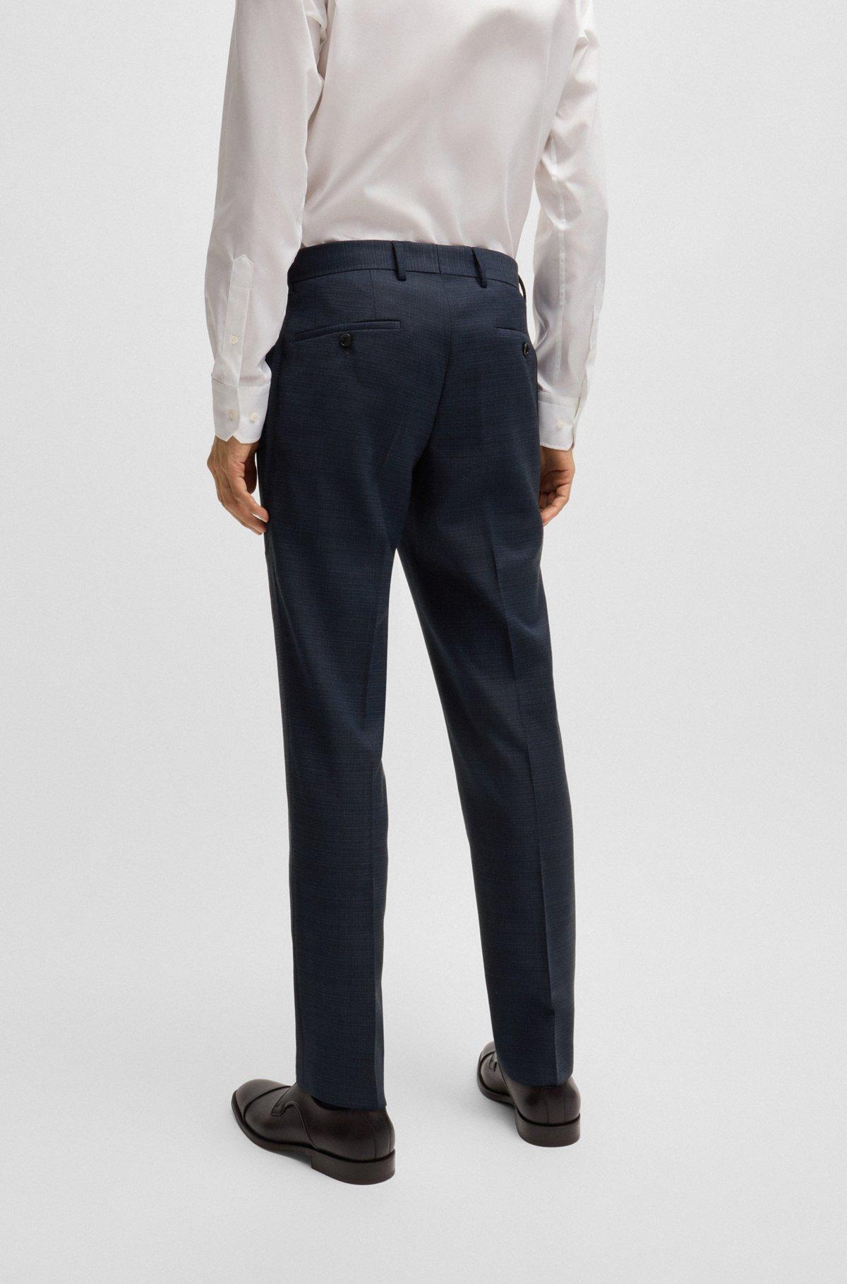 BOSS - Slim-fit suit in micro-patterned stretch wool - Light Blue Product Image