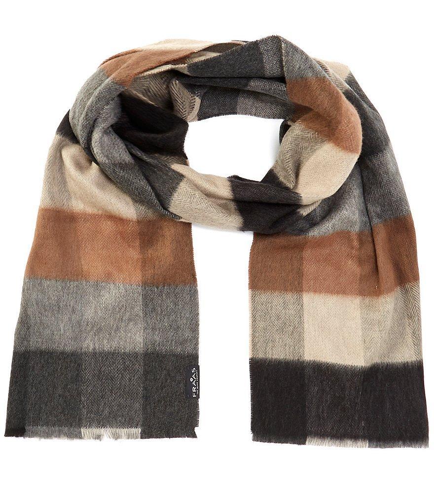 Fraas Color Block Cashmink Fringe Cut Scarf Product Image