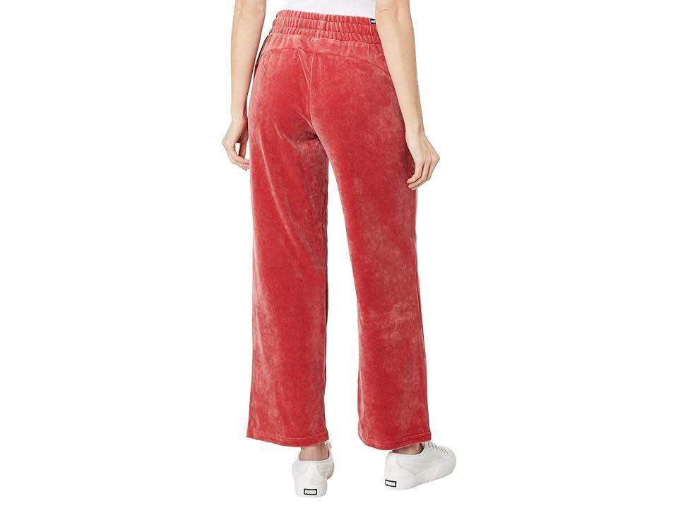 PUMA Essentials Elevated Velour Straight Pants (Alpine Snow) Women's Clothing Product Image