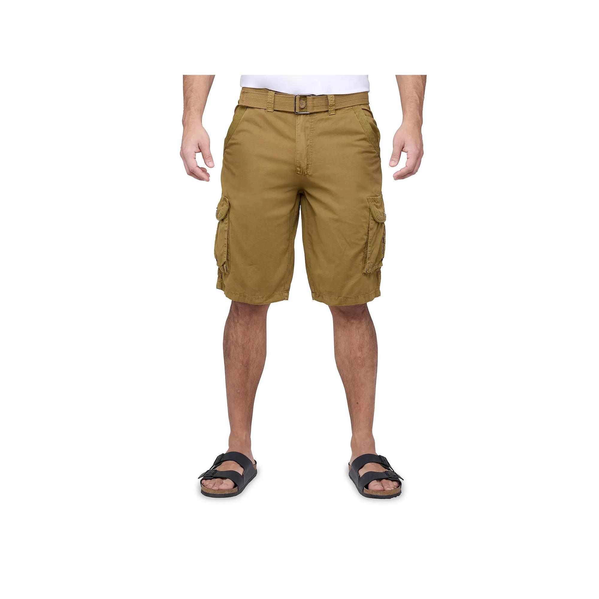 Men's RAW X by Xray Regular-Fit Belted Button Cargo Shorts, Size: 34, Gray Product Image