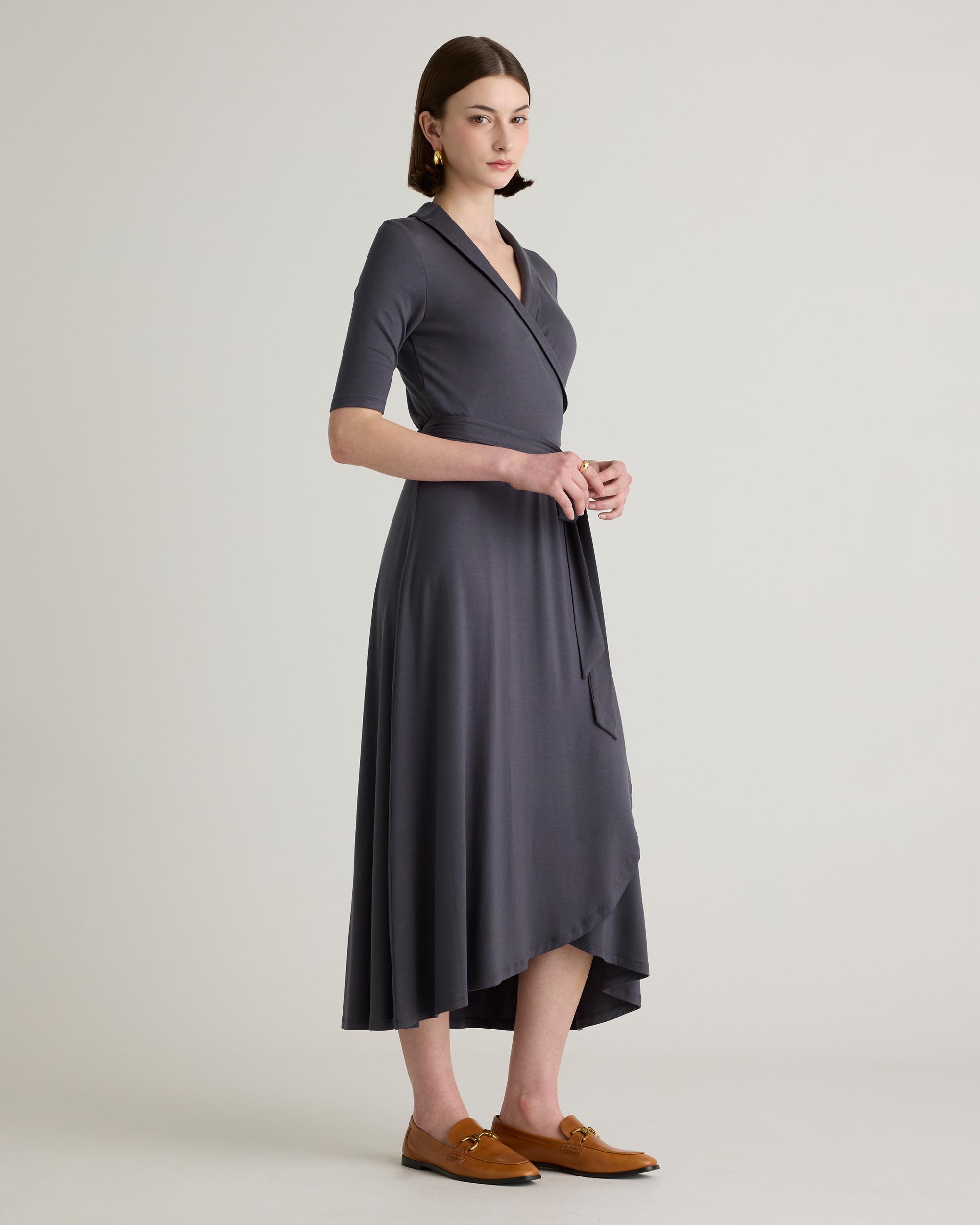 Quince | Women's Tencel Jersey Midi Wrap Dress Product Image