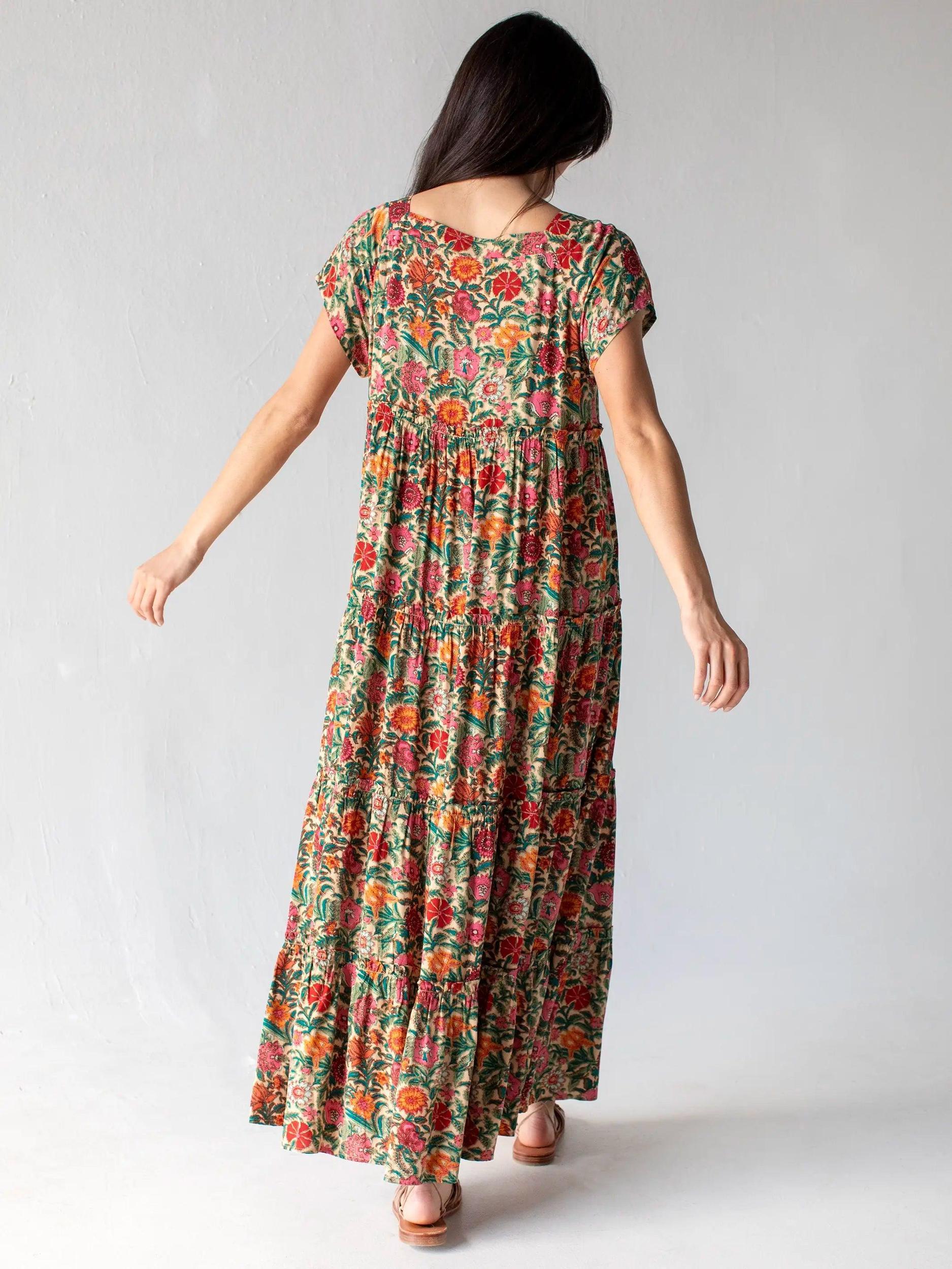 Berkley Maxi Dress - Tan Pink Floral Product Image