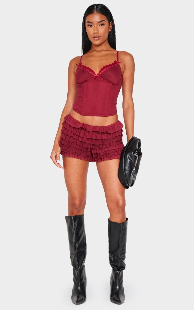 Burgundy Lace Cami Top Product Image