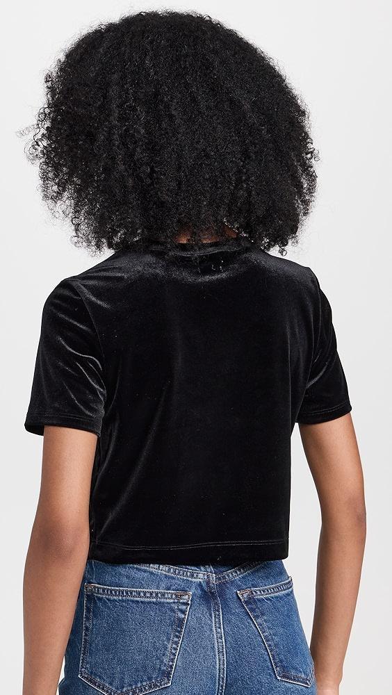 L'AGENCE Donna Velvet Crop Crew Neck Tee | Shopbop Product Image