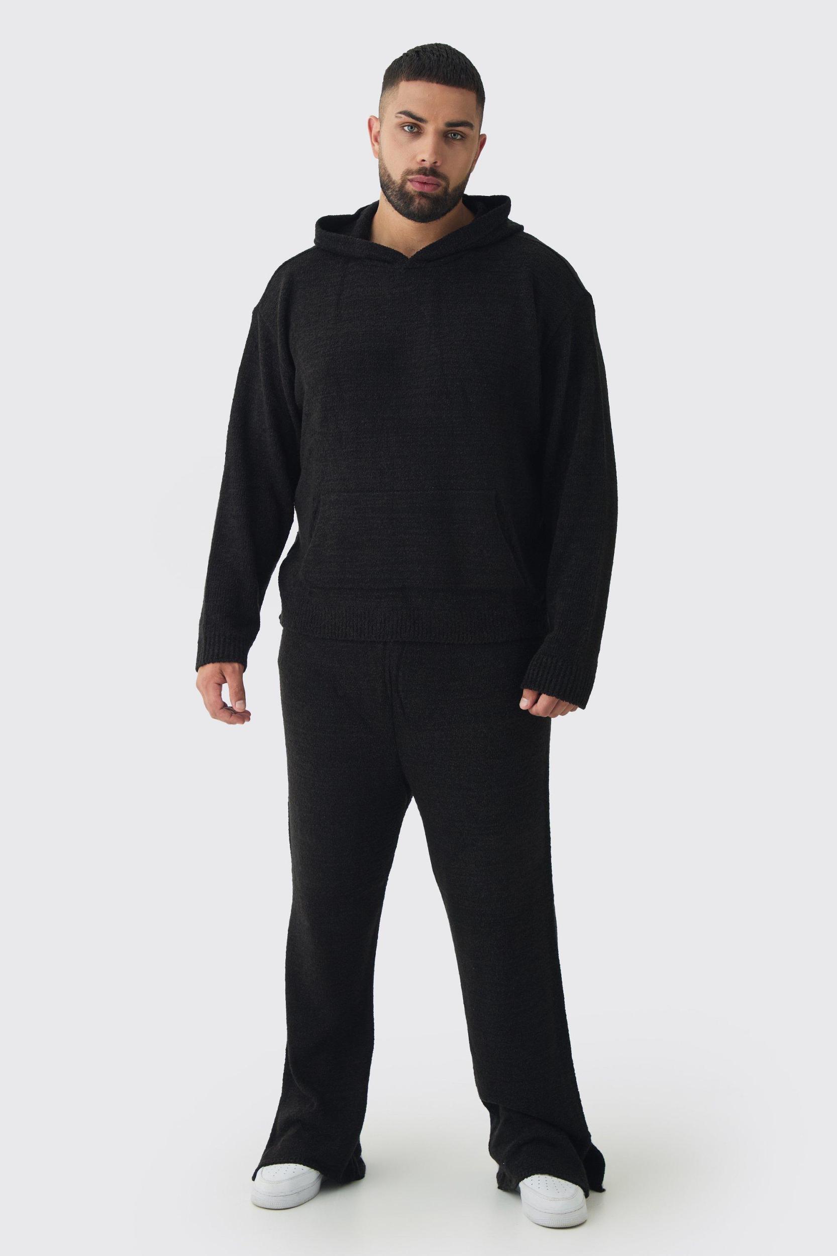 Plus Boucle Knit Hoodie & Pants Set | boohooMAN USA Product Image