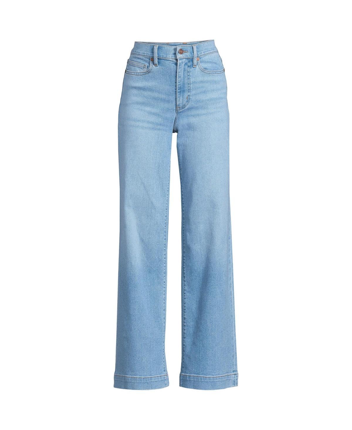 Petite Lands' End Recover High-Rise Wide-Leg Jeans, Women's, Size: 18P 28, River Rinse Product Image