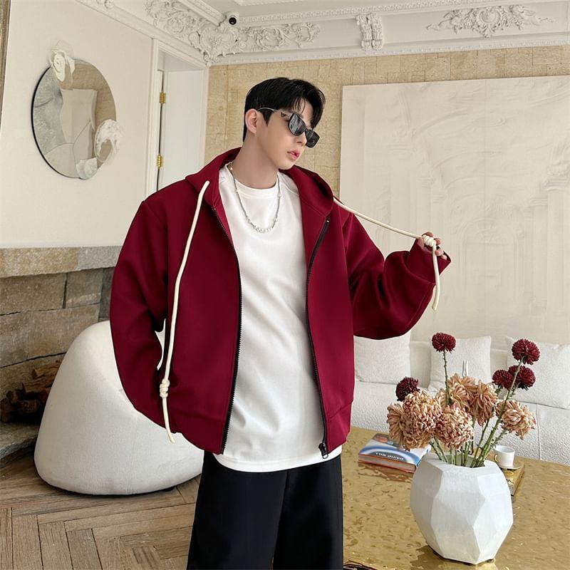 Plain Zip Hoodie Product Image