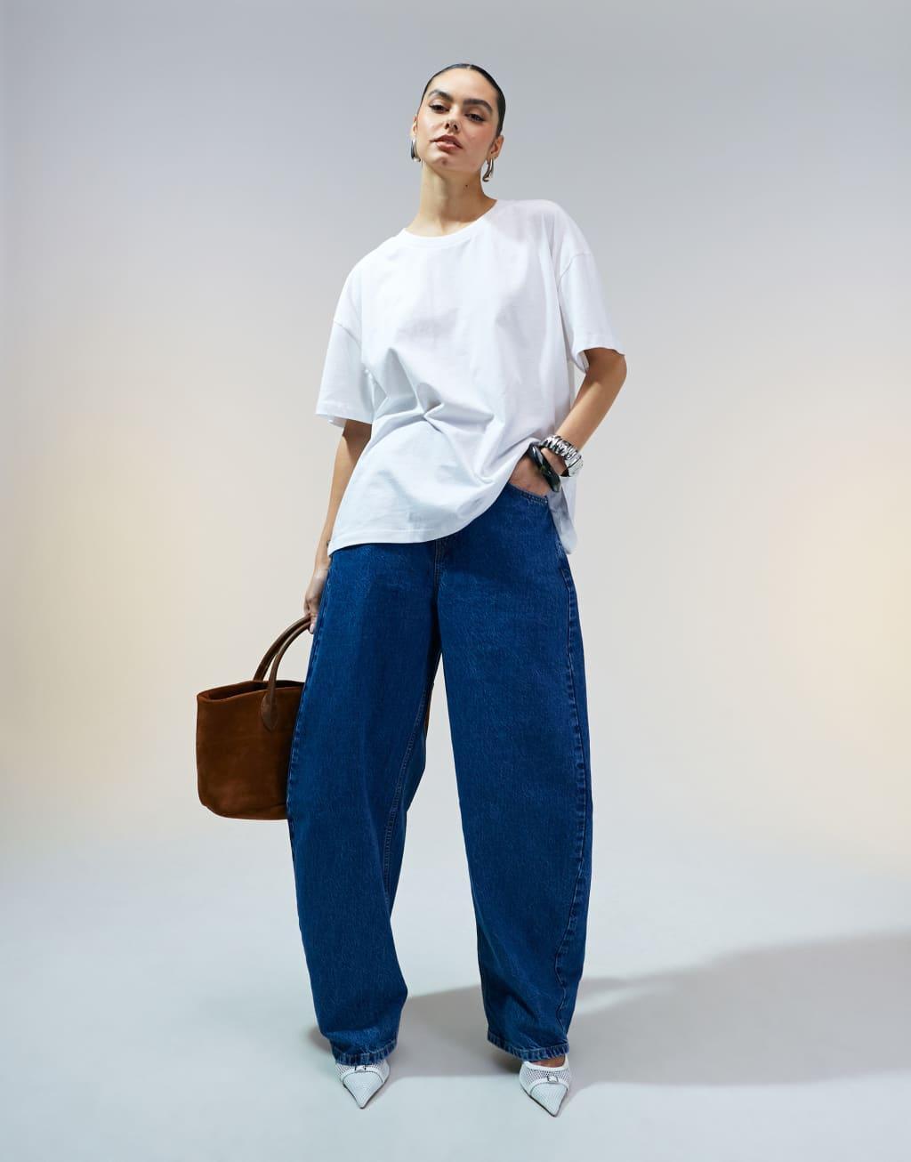 ASOS DESIGN Curve oversized T-shirt in white | ASOS Product Image