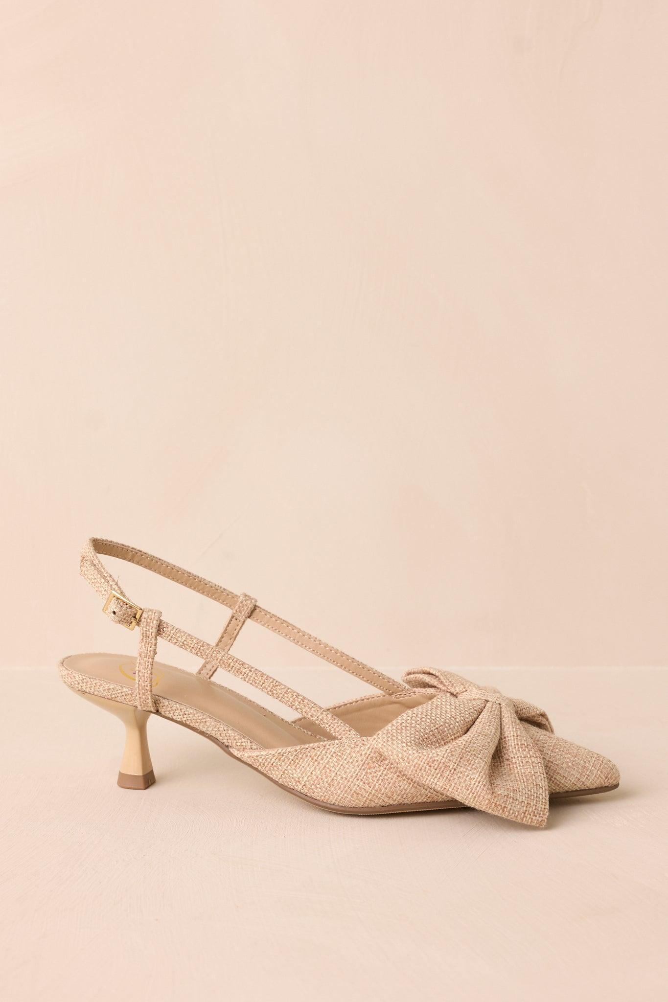 Wildest Dreams Raffia Pointed Toe Kitten Heels Product Image