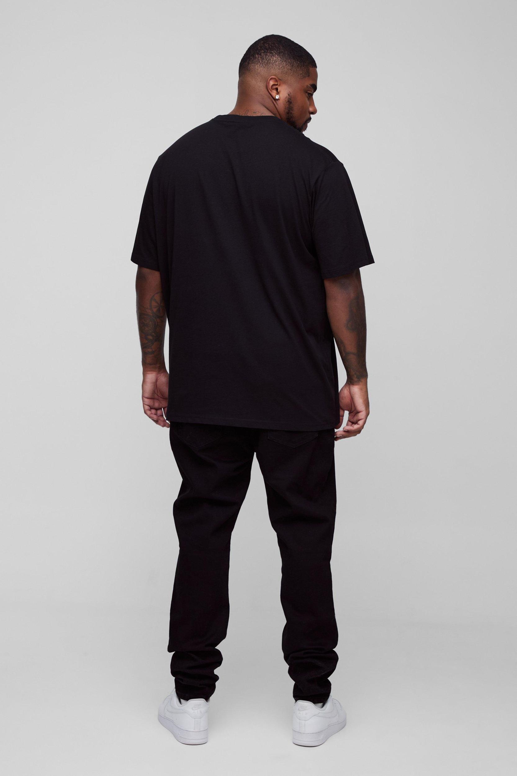 Plus Stretch Skinny Stacked Ripped Knee Jeans | boohooMAN USA Product Image