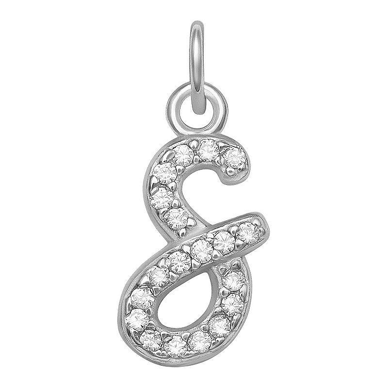 LC Lauren Conrad Sterling Silver Cubic Zirconia Initial Charm, Womens, Gold Tone O Product Image