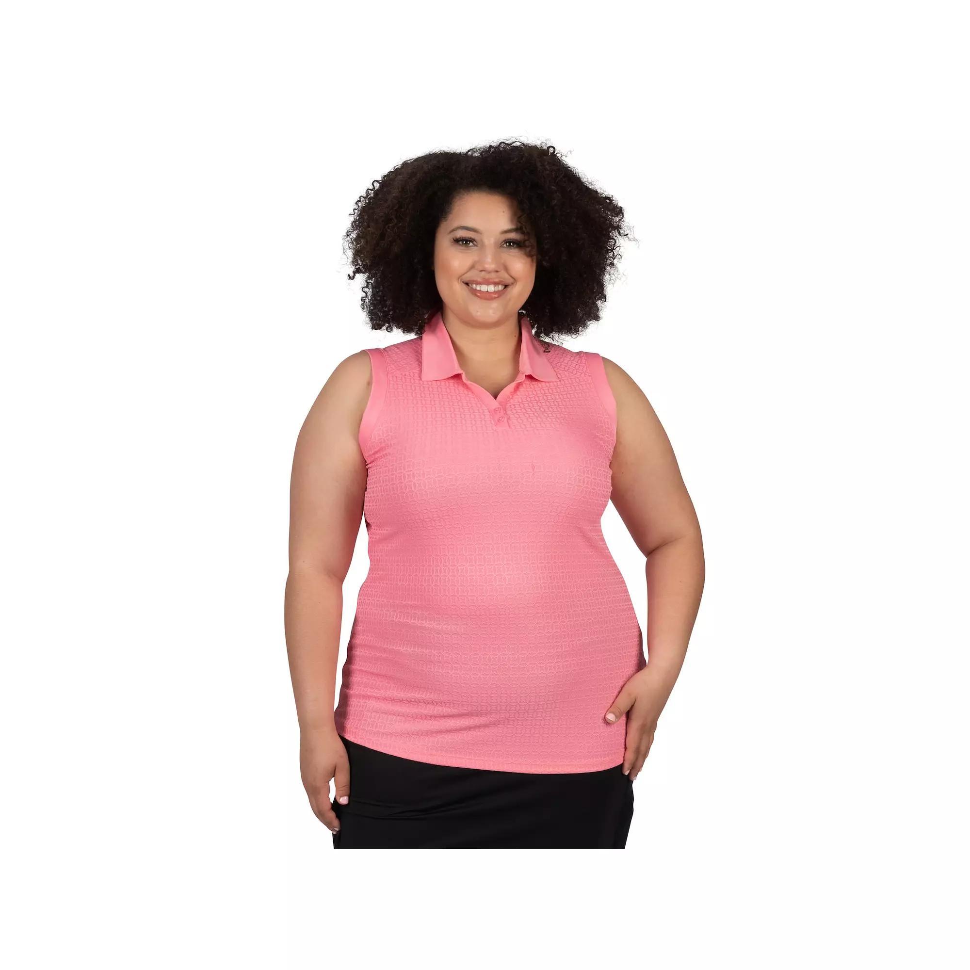 Plus Size Nancy Lopez Journey Sleeveless Polo, Women's, Size: 1XL, Green Product Image