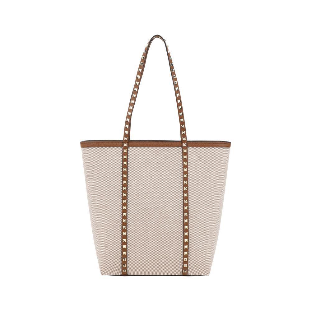 VALENTINO GARAVANI Rockstud Tote Women's Bag In Beige Product Image