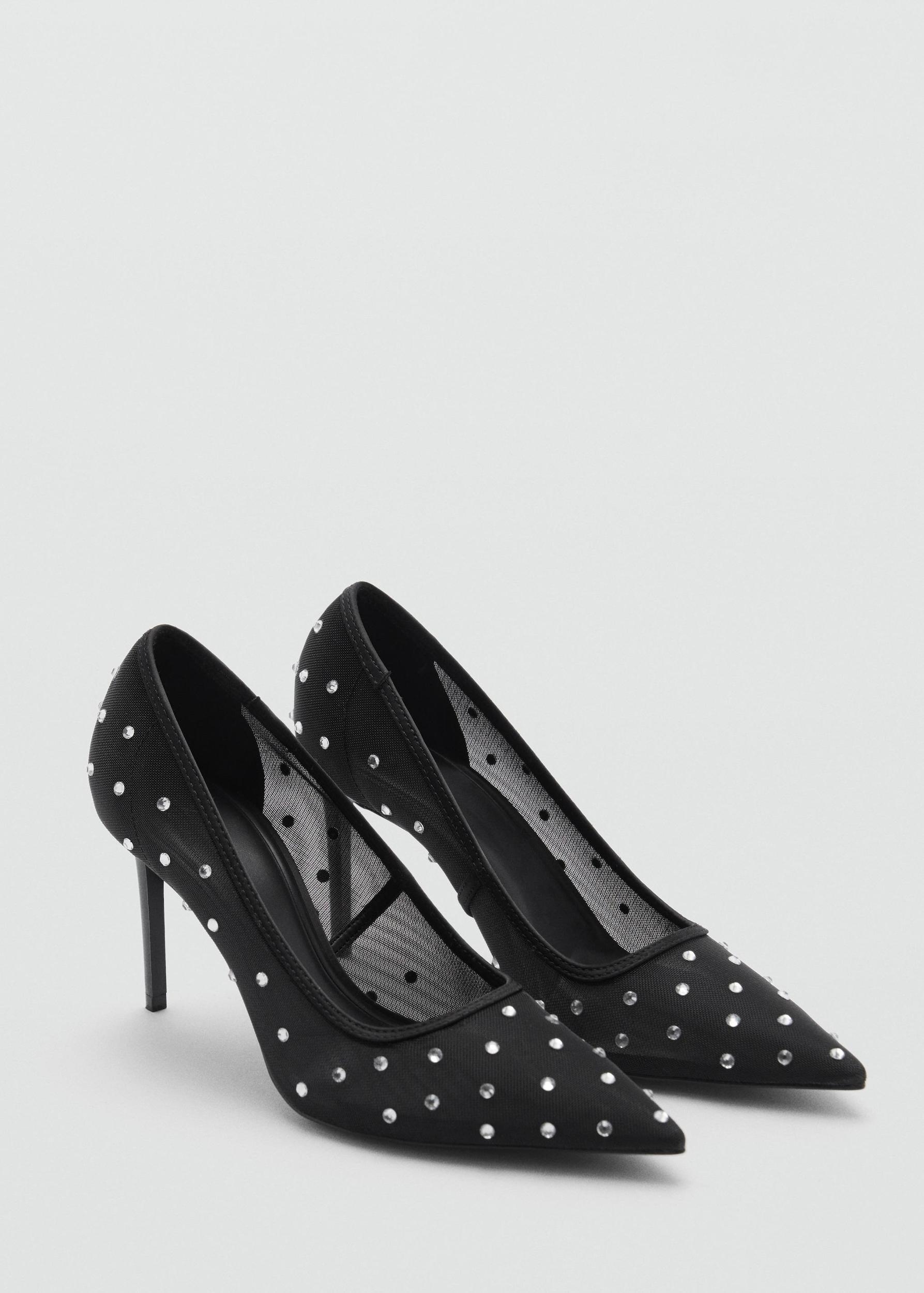 Glitter mesh heeled shoes - Women | MANGO USA Product Image