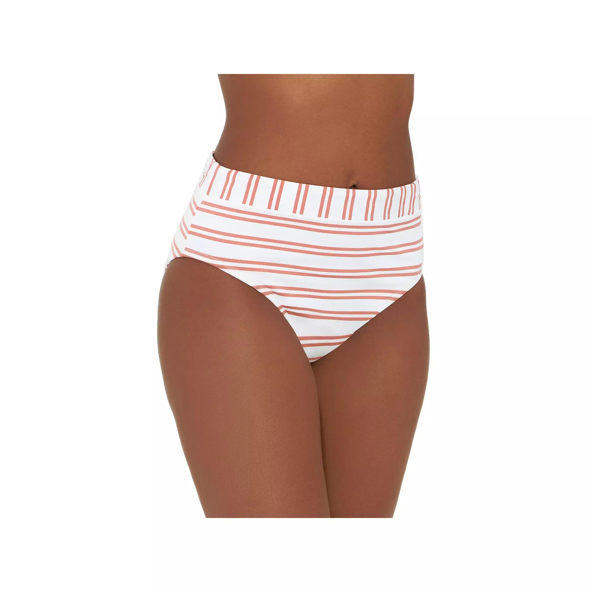 Women's Freshwater Banded High-Waist Swim Bottoms, Size: XS, Cabana Co Product Image