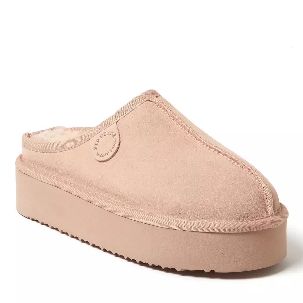 Fireside by Dearfoams Queenstown Womens Platform Clog Slippers Pink Dust Product Image