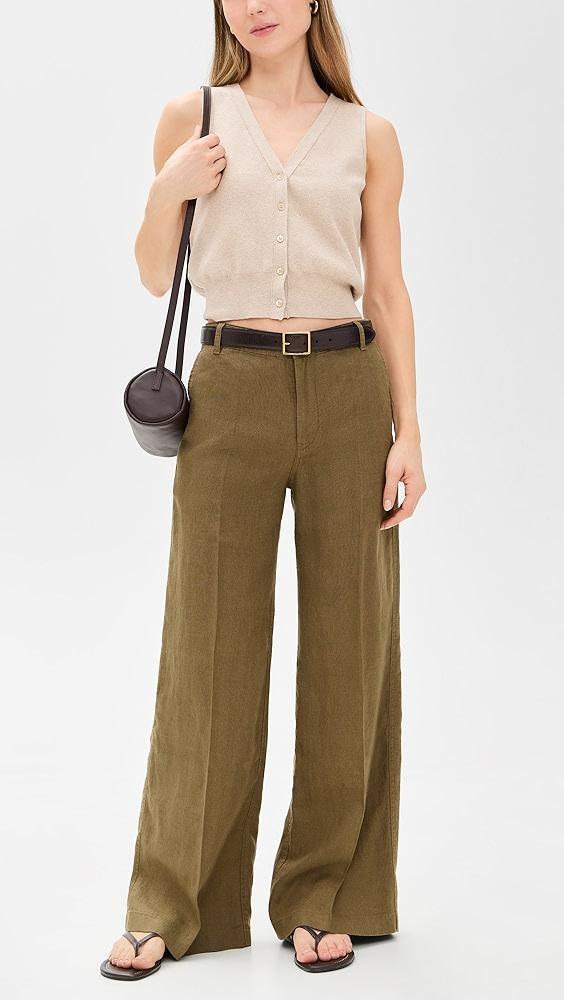 Madewell The Zoe Relaxed Wide Pant in 100% Linen | Shopbop Product Image