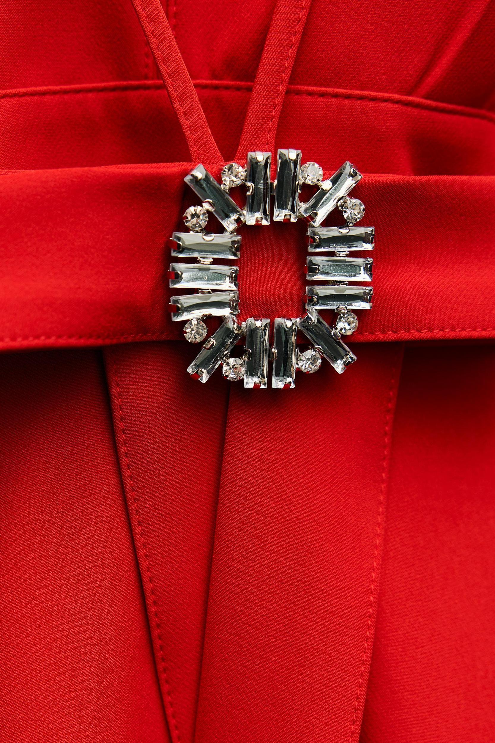 BACK JEWEL BOW MINI DRESS Product Image