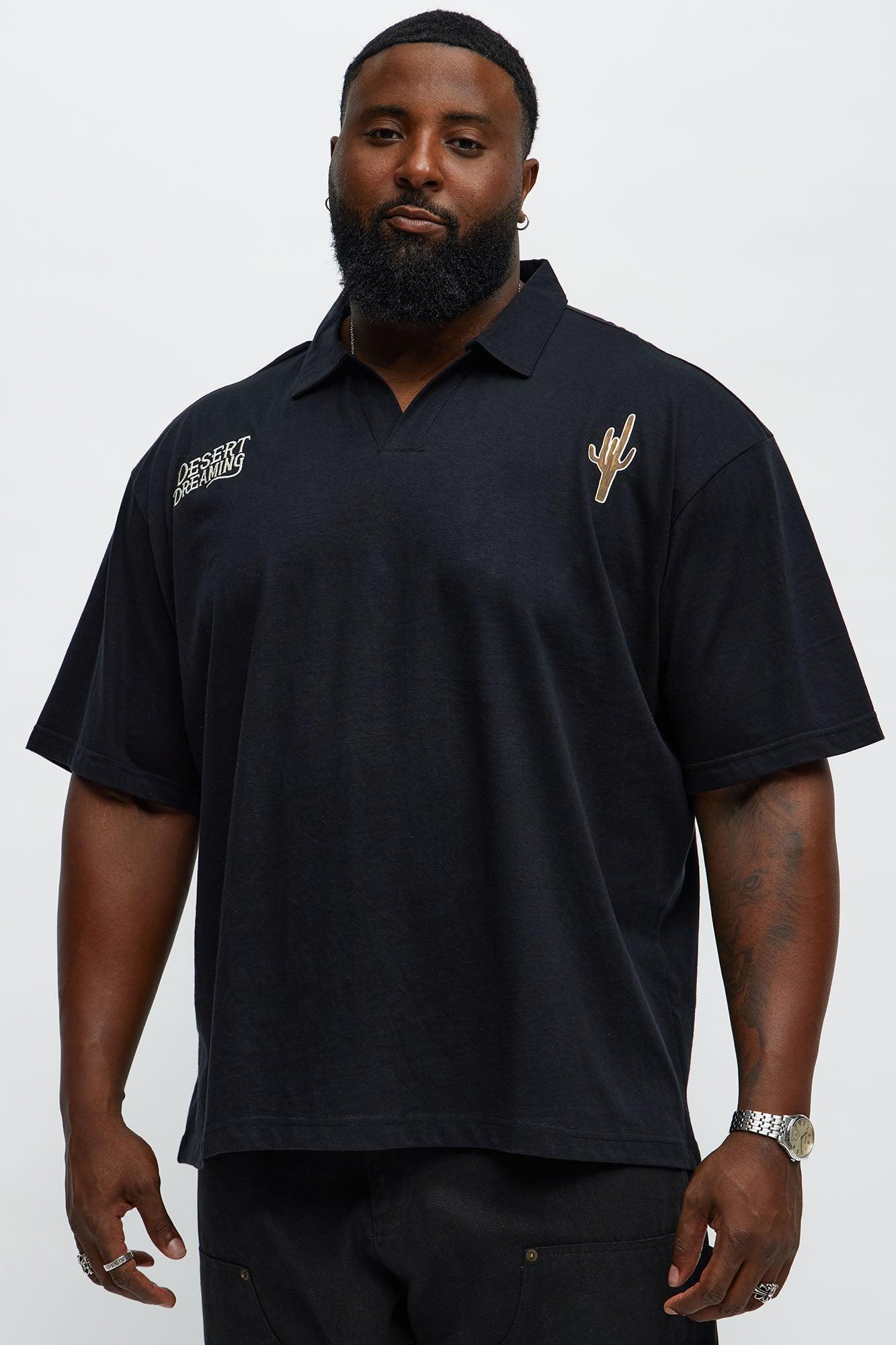 Desert Dreaming Johnny Collar Polo - Black Product Image