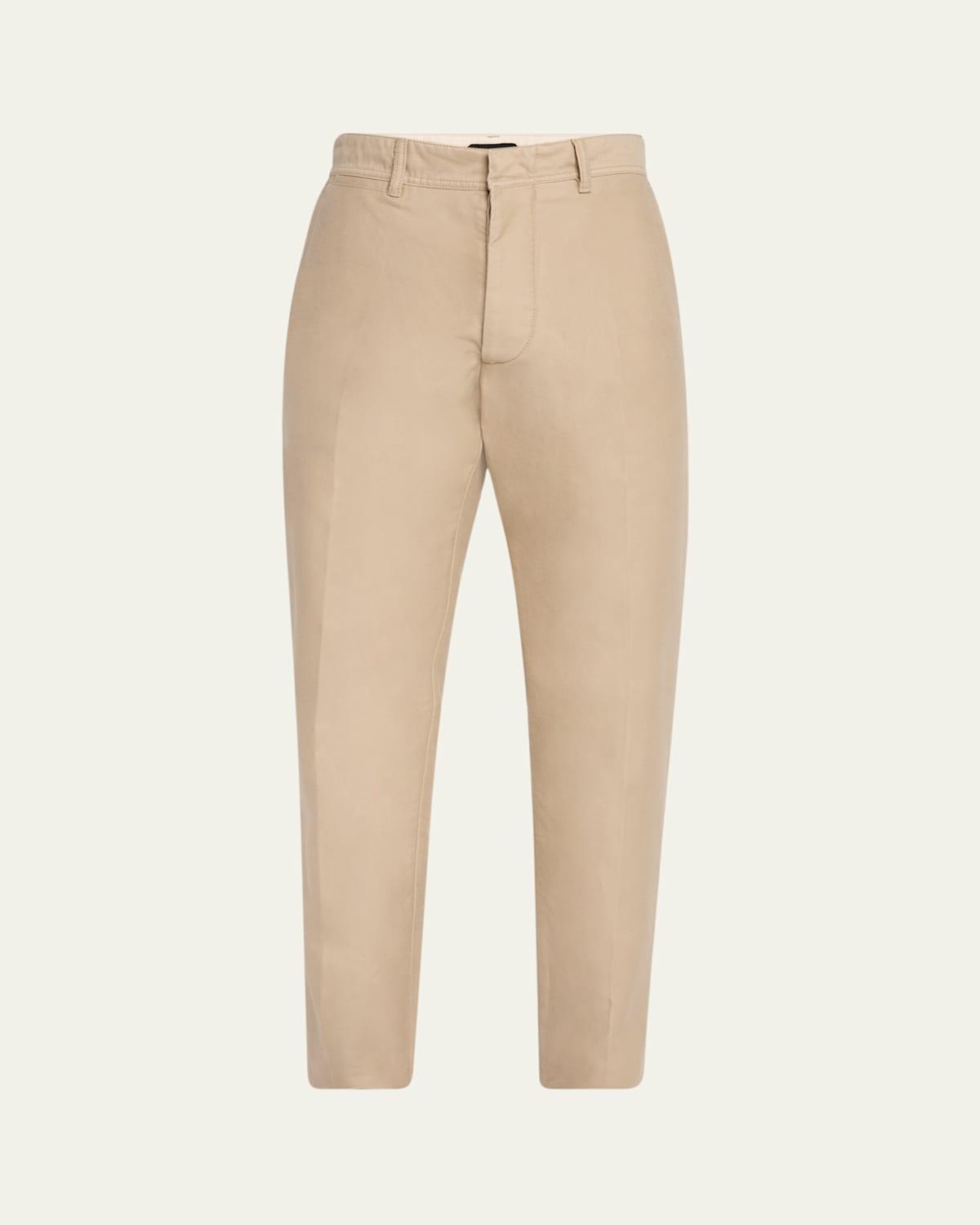 Mens Brushed Cotton-Satin Chino Pants Product Image