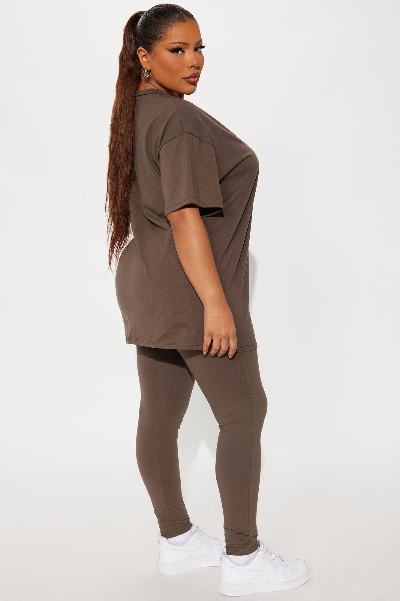 Health Is Wealth Legging Set - Brown Product Image