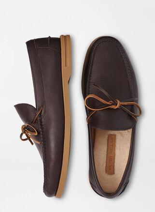 Peter Millar Excursionist Leather Boat Shoe (Chocolate) Men's Lace-up Boots Product Image