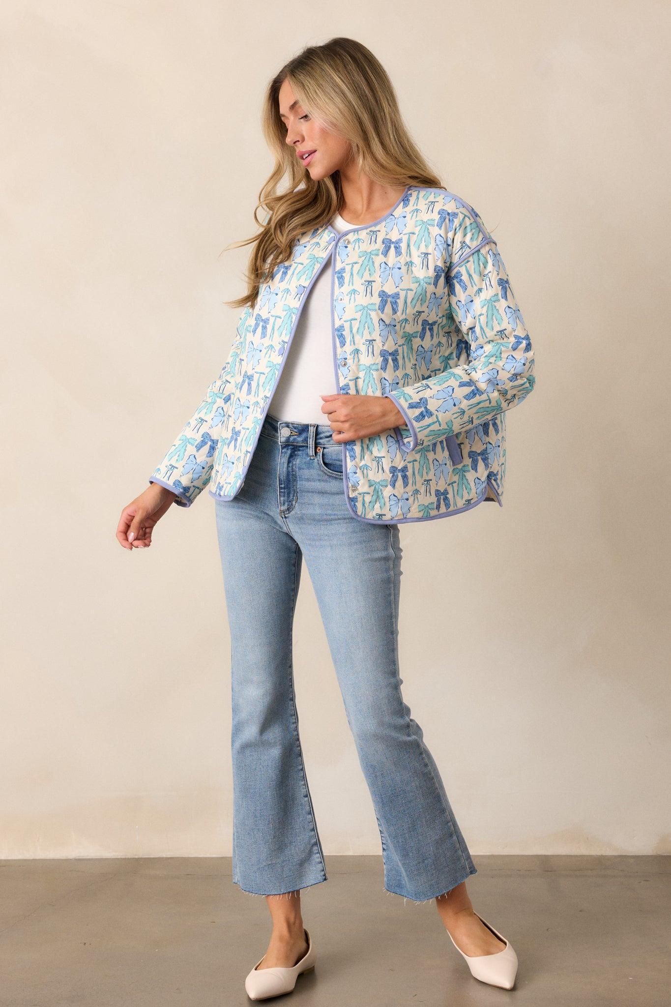 Wave Of Calm Light Wash Cropped Flare Jeans Product Image