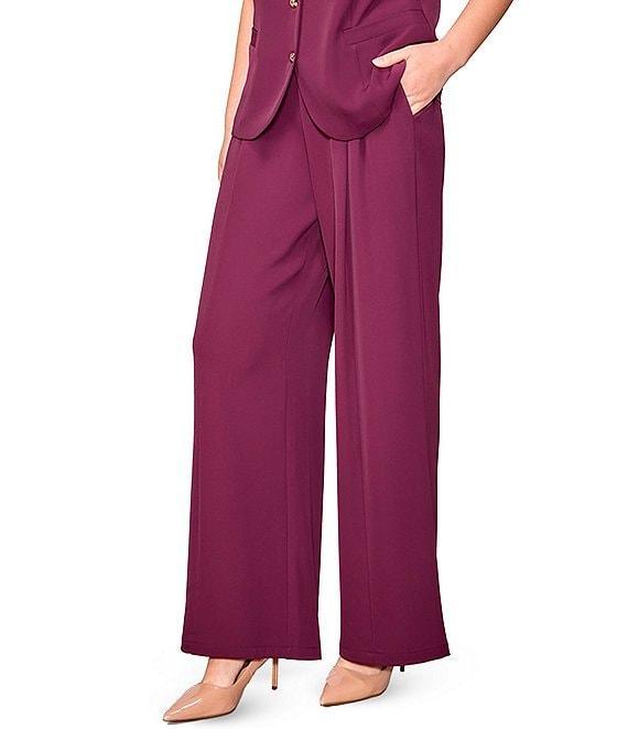 MELLODAY Coordinating Pleated Straight Leg Pull-On Pants Product Image