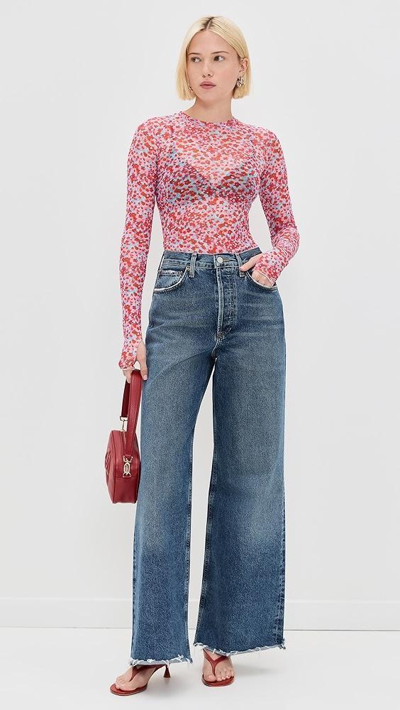 AFRM Kaylee Mesh Crewneck Top | Shopbop Product Image