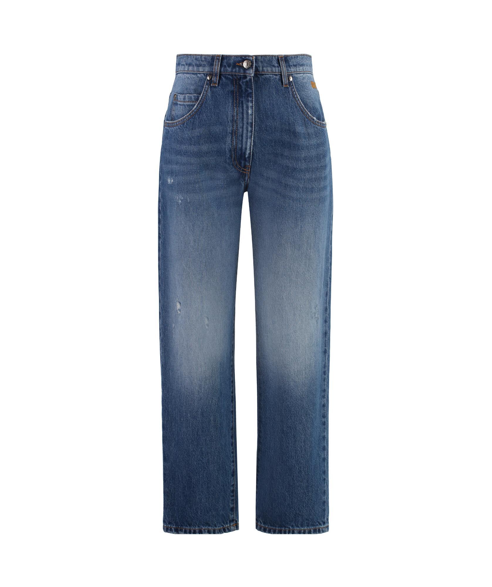 MSGM Cropped Jeans In Navy Product Image