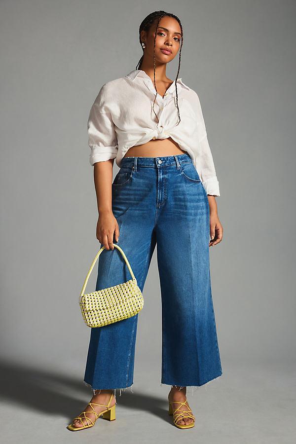 Paige Anessa High Rise Wide Leg Ankle Jeans in Rock Show Distressed Product Image
