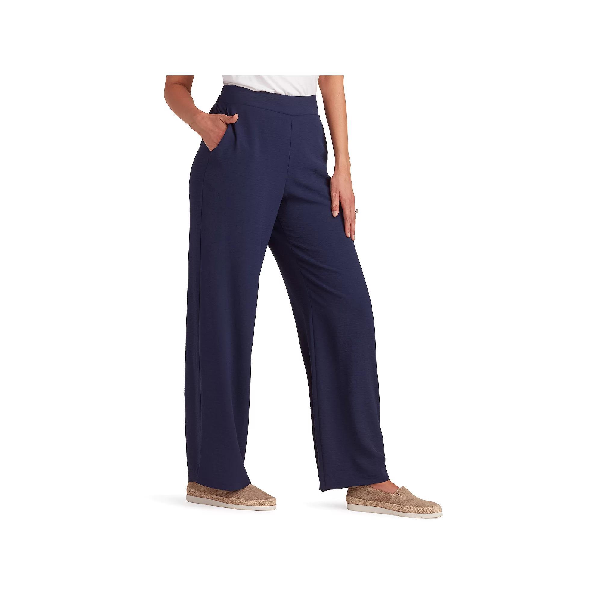 Women's AB Studio Back Elastic Waist Wide Leg Pants, Size: XL, Blue Product Image