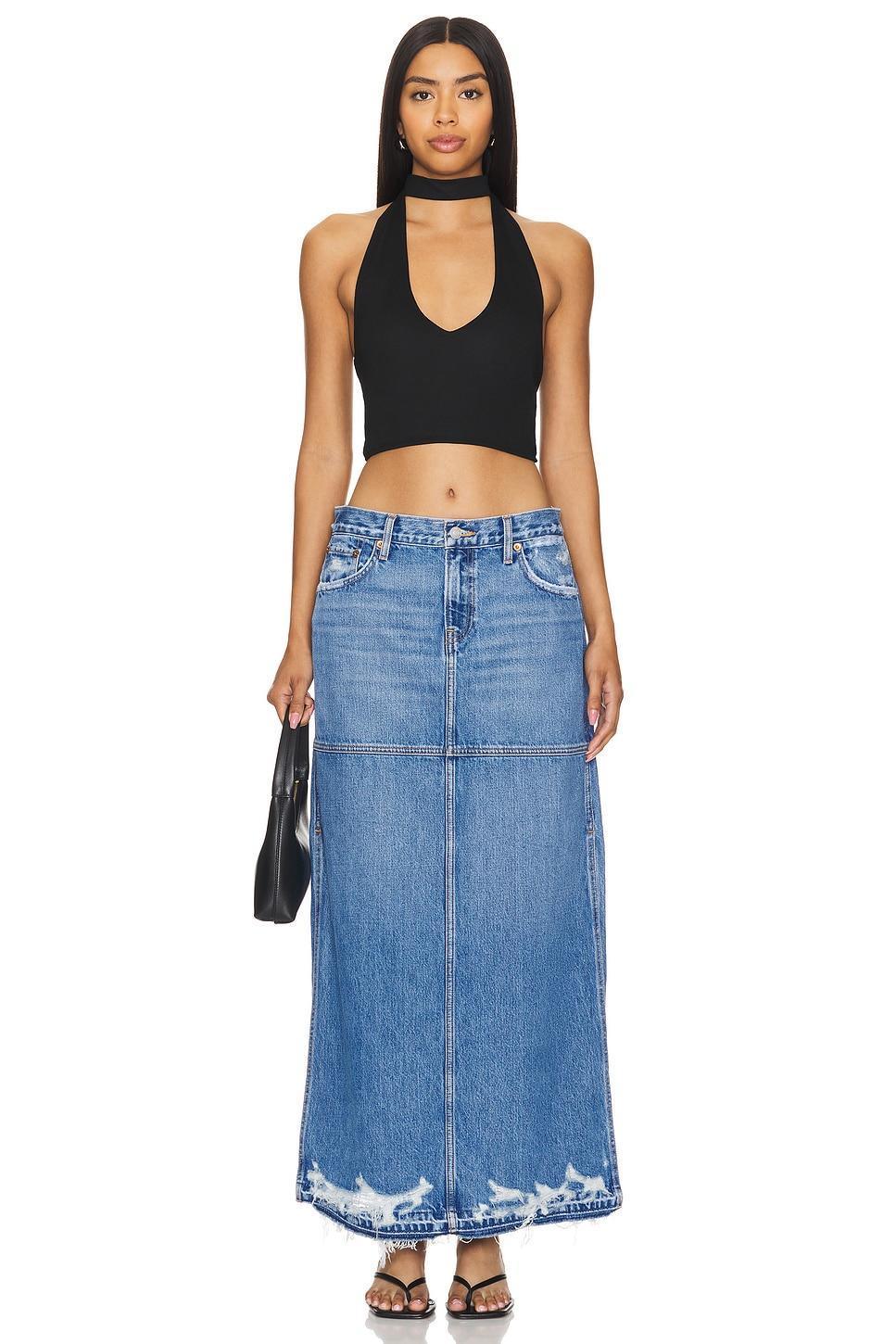 Mid Rise Split Skirt RE/DONE Product Image